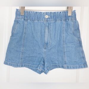 Madewell Denim Pul-On Paperbag Shorts in Bunten Wash size 26